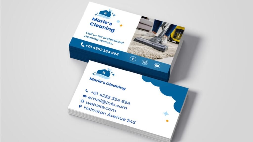 Cleaning Services Business Cards That SHINE: cleaning services business cards